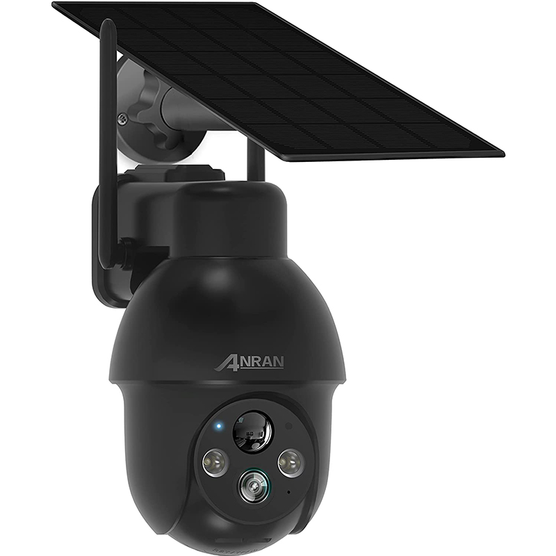 ANRAN 2K Security Camera Outdoor - Solar Camera Wireless with 360° View, Smart Siren, Spotlights, 3MP Color Night Vision, AI Human Detection, 2-Way Talk, Compatible with Alexa, Q3 Black