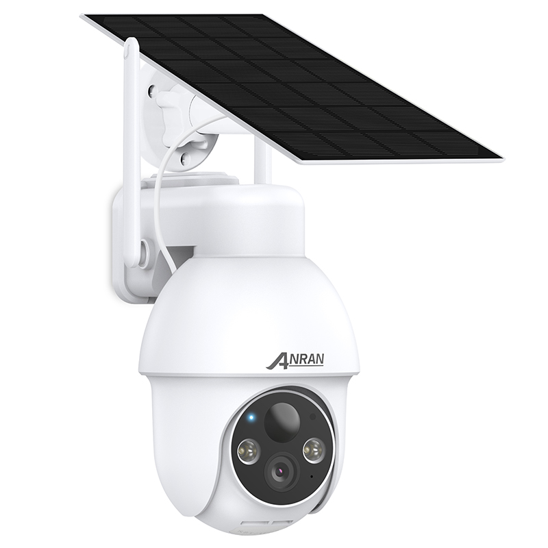 ANRAN 2K Security Camera Wireless Outdoor with 360° View, Solar Outdoor Camera with Smart Siren, Spotlights, 2K Color Night Vision, AI Human Detection, 2-Way Talk, Compatible with Alexa,Q3 2K White-ANRAN