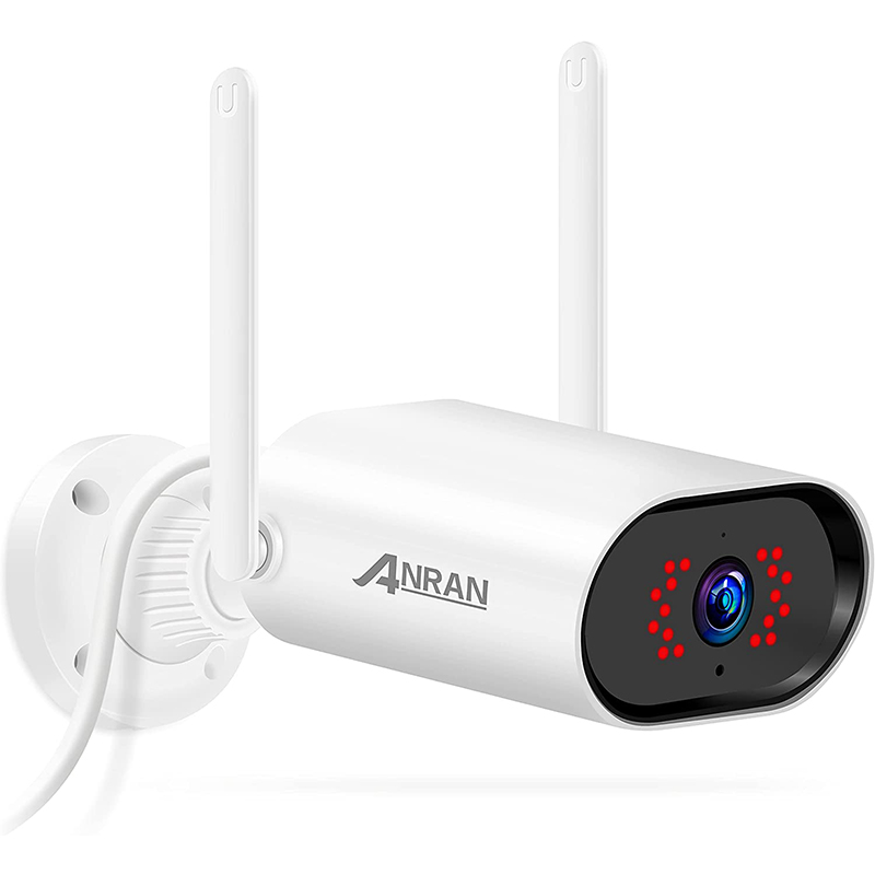 ANRAN WiFi Outdoor Security Camera, 1080P WiFi Outdoor Cameras for Home Security with IP66 Waterproof, Wired Plug-in Power, SD and Cloud Storage, 2.4G WiFi, B1 White-ANRAN