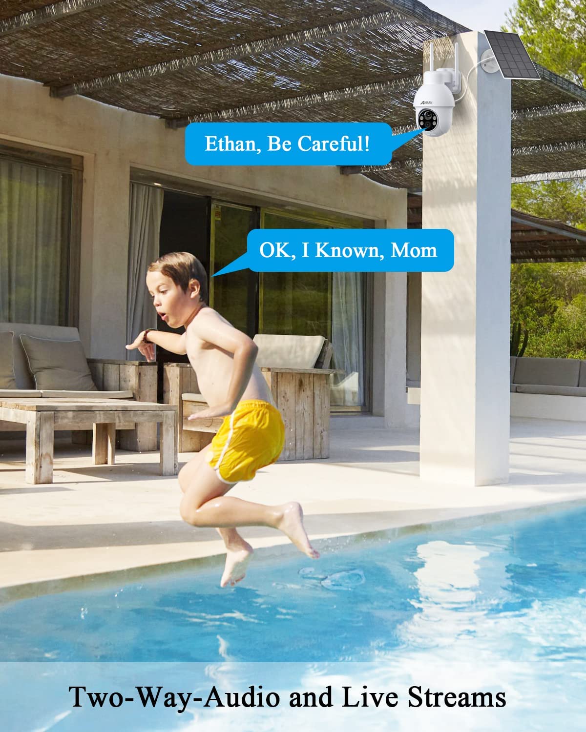 ANRAN Q3 White 5MP Solar Battery Camera