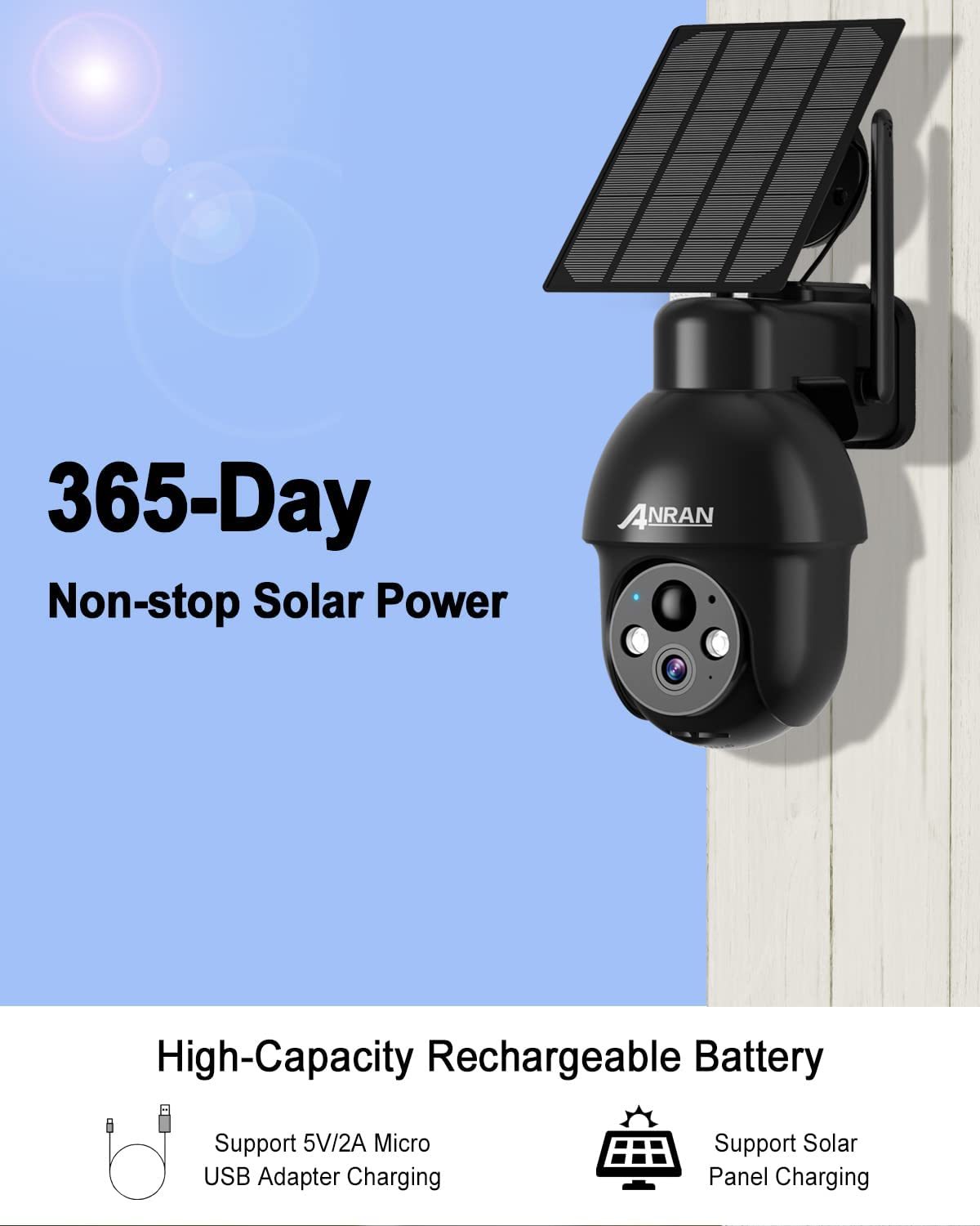 ANRAN | Q3 Pro 2K Solar Battery Camera