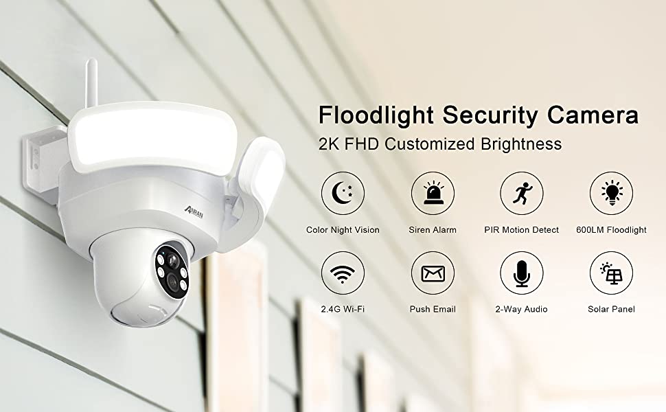 Floodlight Security Camera Wireless Outdoor
