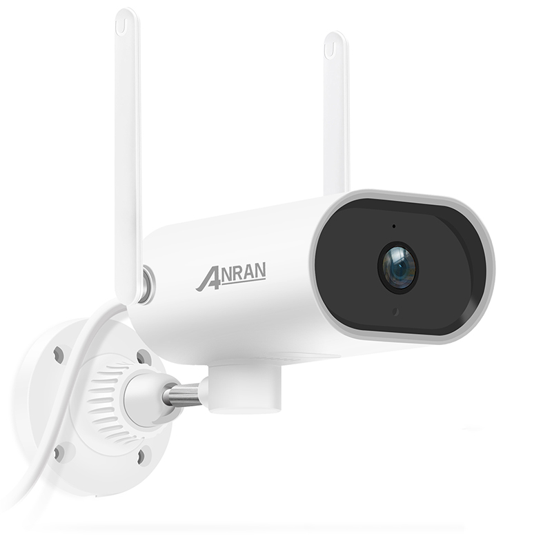 ANRAN Security Camera Outdoor with Pan Rotation 180° Feature, 1080P WiFi Outdoor Security Cameras for Home, IP65 Waterproof, Plug-in Power, 2.4G WiFi, SD and Cloud Storage, B4 White-ANRAN