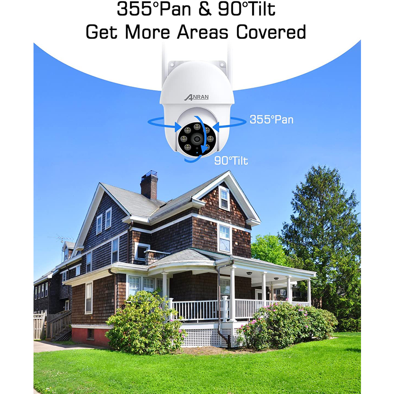 ANRAN P2 Max 5MP WiFi PTZ Camera with 360° View