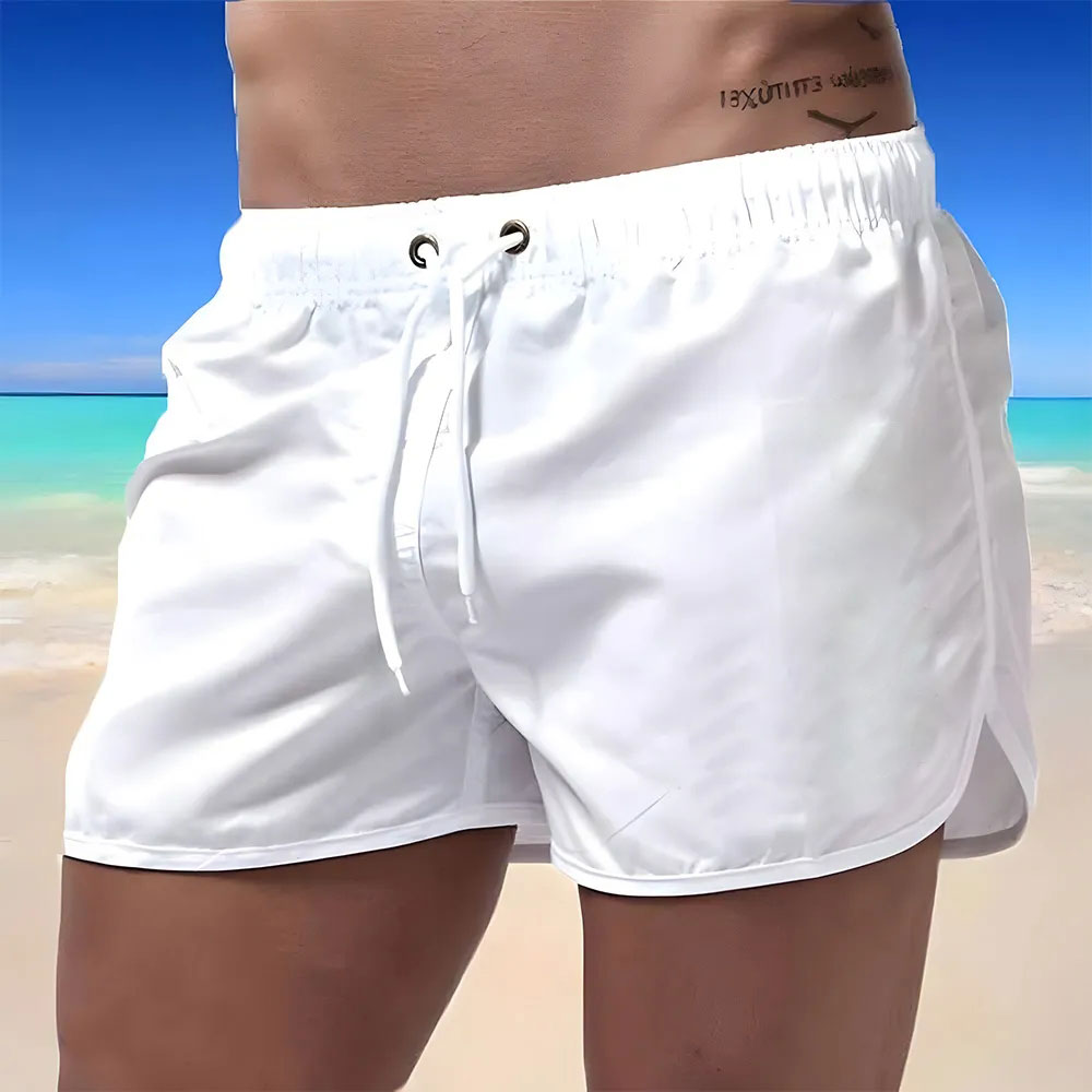 Lunebrille Nouveaux shorts de plage de lettre de couleur unie pour hommes. 