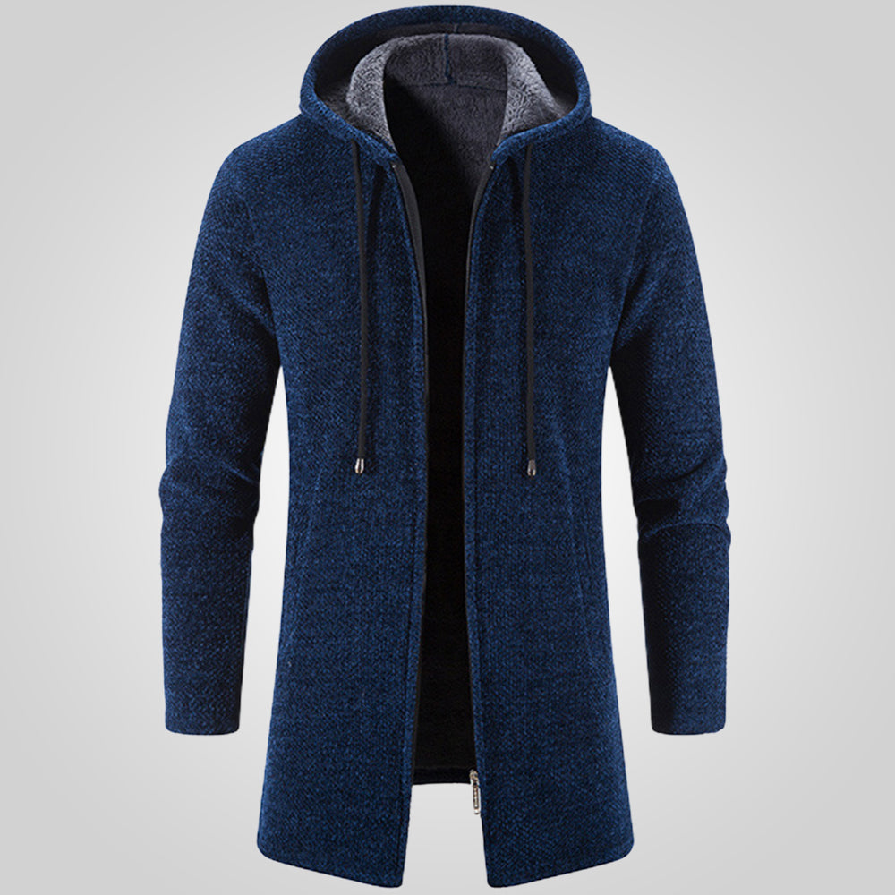 Lunebrille Manteau pull à capuche de couleur unie automne hiver pour hommes