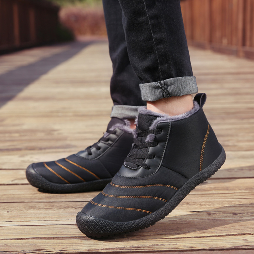 Lunebrille Nouvelles chaussures d'hiver chaudes antidérapantes pour hommes