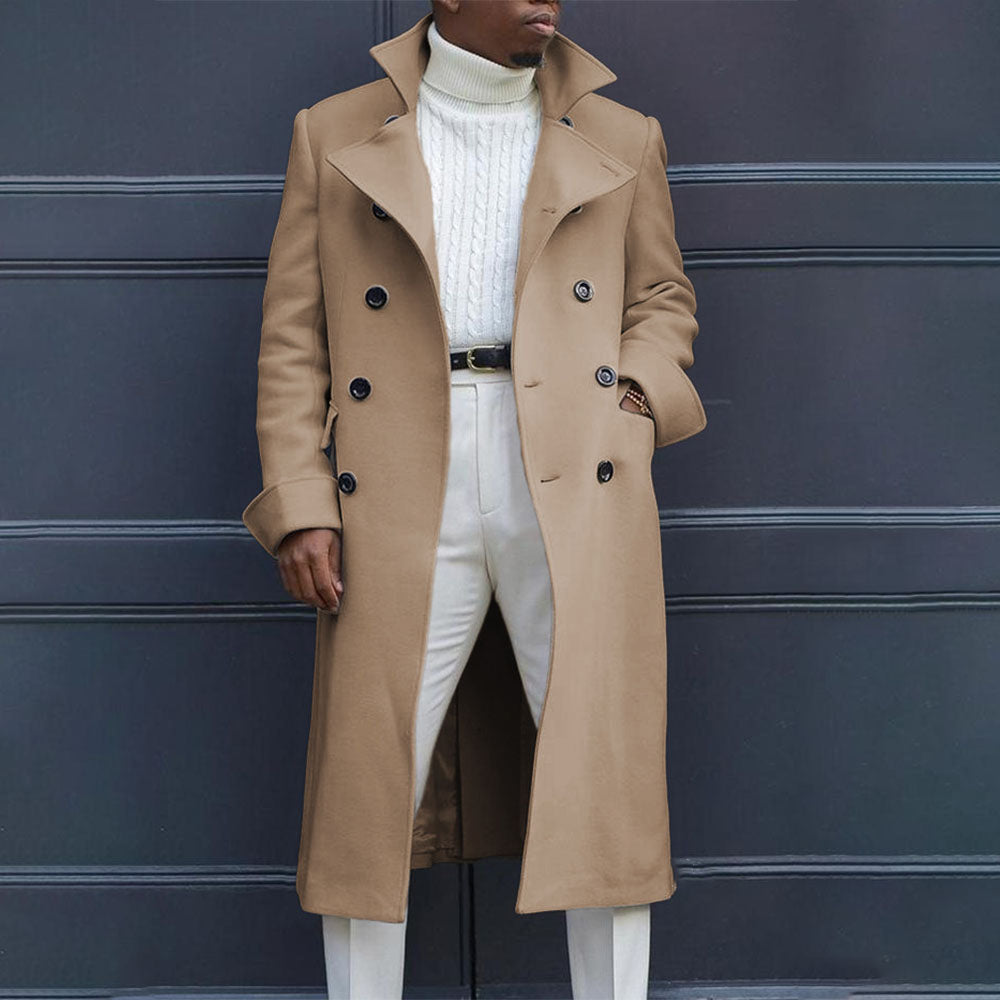 Lunebrille Trench-coat britannique à double boutonnage pour hommes d'automne et d'hiver