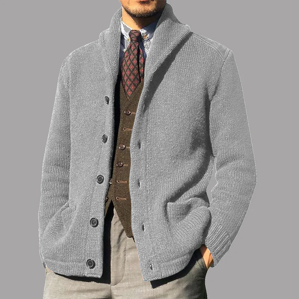 Lunebrille  Nouvelle veste d'hiver pour hommes à boutonnage simple avec revers de pull