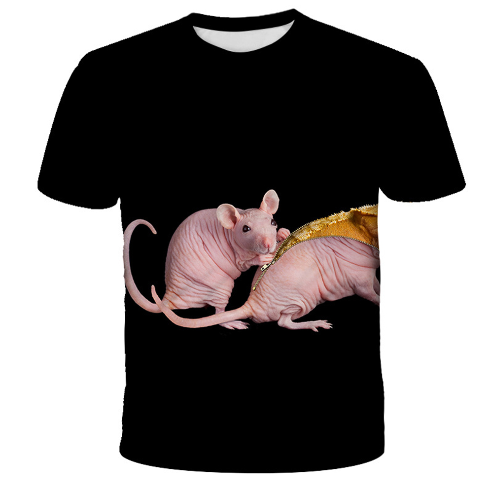 Lunebrille  T-shirt de la série écureuil 3D à impression numérique pour hommes d'été
