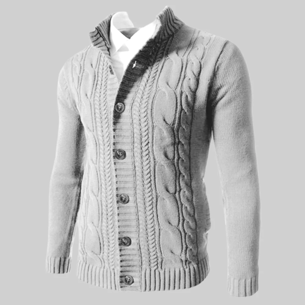 Lunebrille Veste tricotée à boutons pour hommes automne hiver