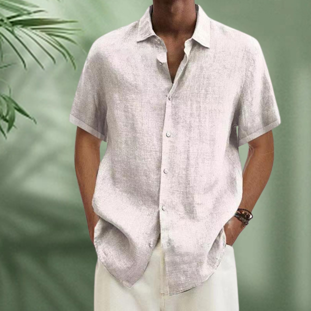 Gioiacombo™ Camicia da uomo manica corta in cotone e lino estate 2022