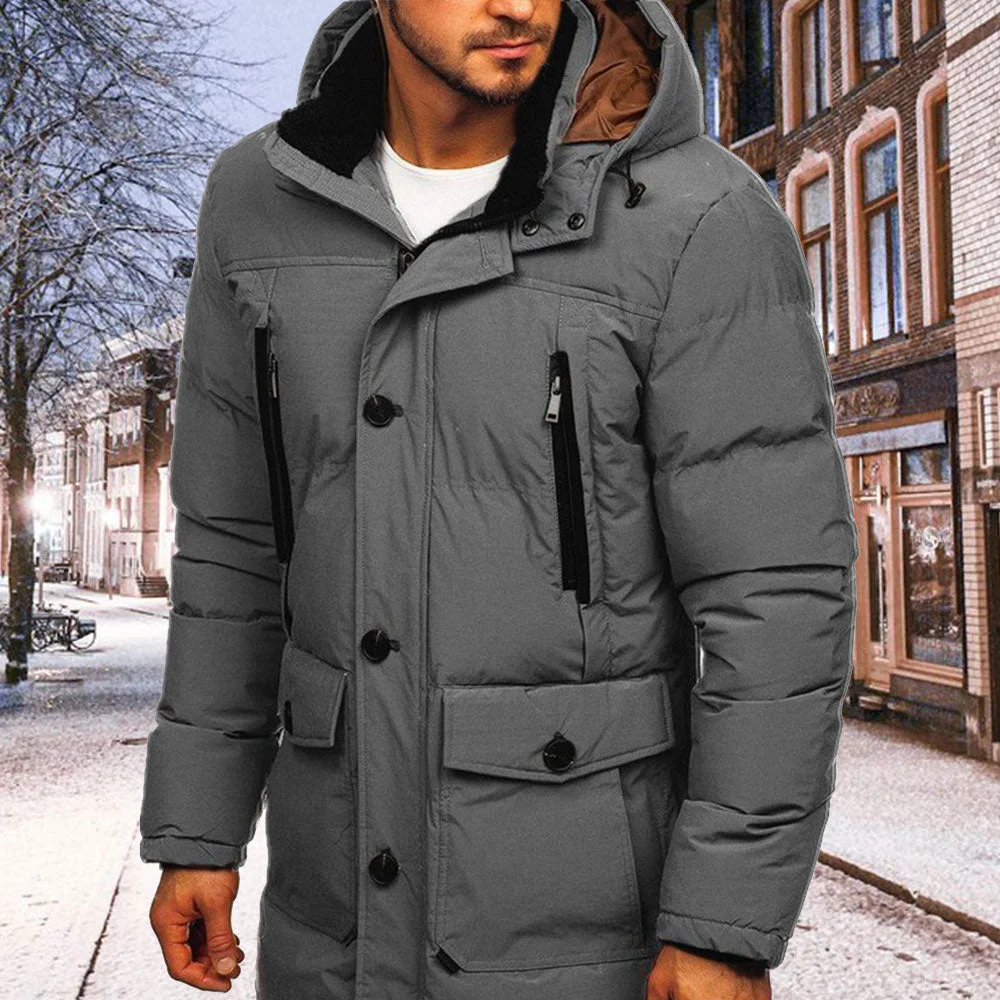 Lunebrille Automne et hiver nouveau manteau en coton épais à capuche pour hommes
