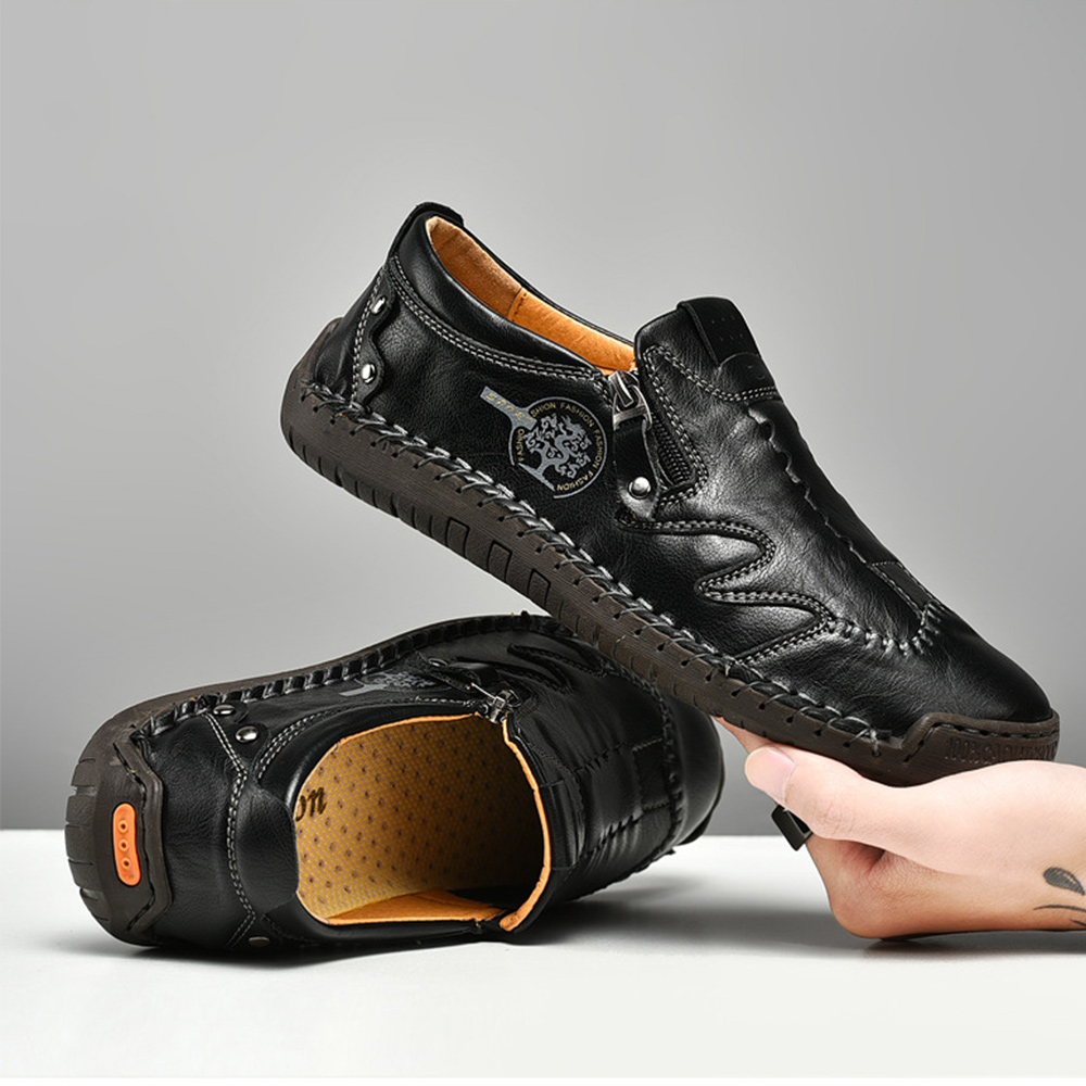Lunebrille Printemps et automne nouvelles chaussures décontractées pour hommes chaussures d'affaires en cuir chaussures de couture