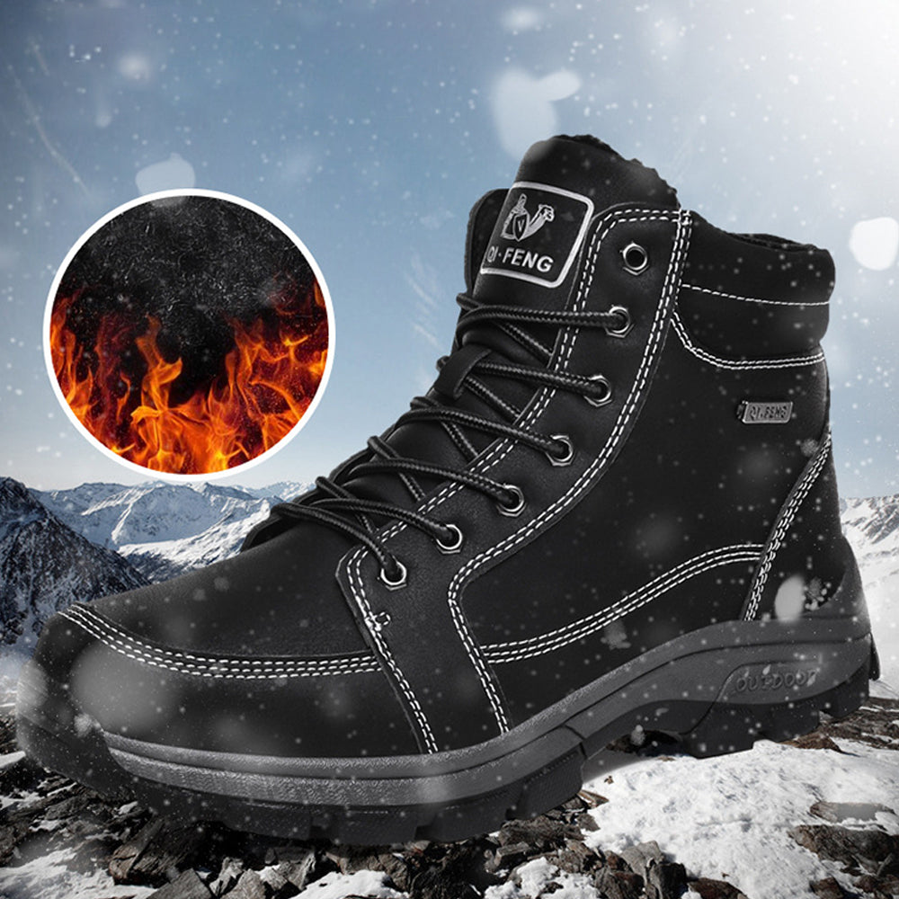 Lunebrille Chaussures d'escalade hautes d'hiver pour hommes et bottes de neige chaudes en polaire