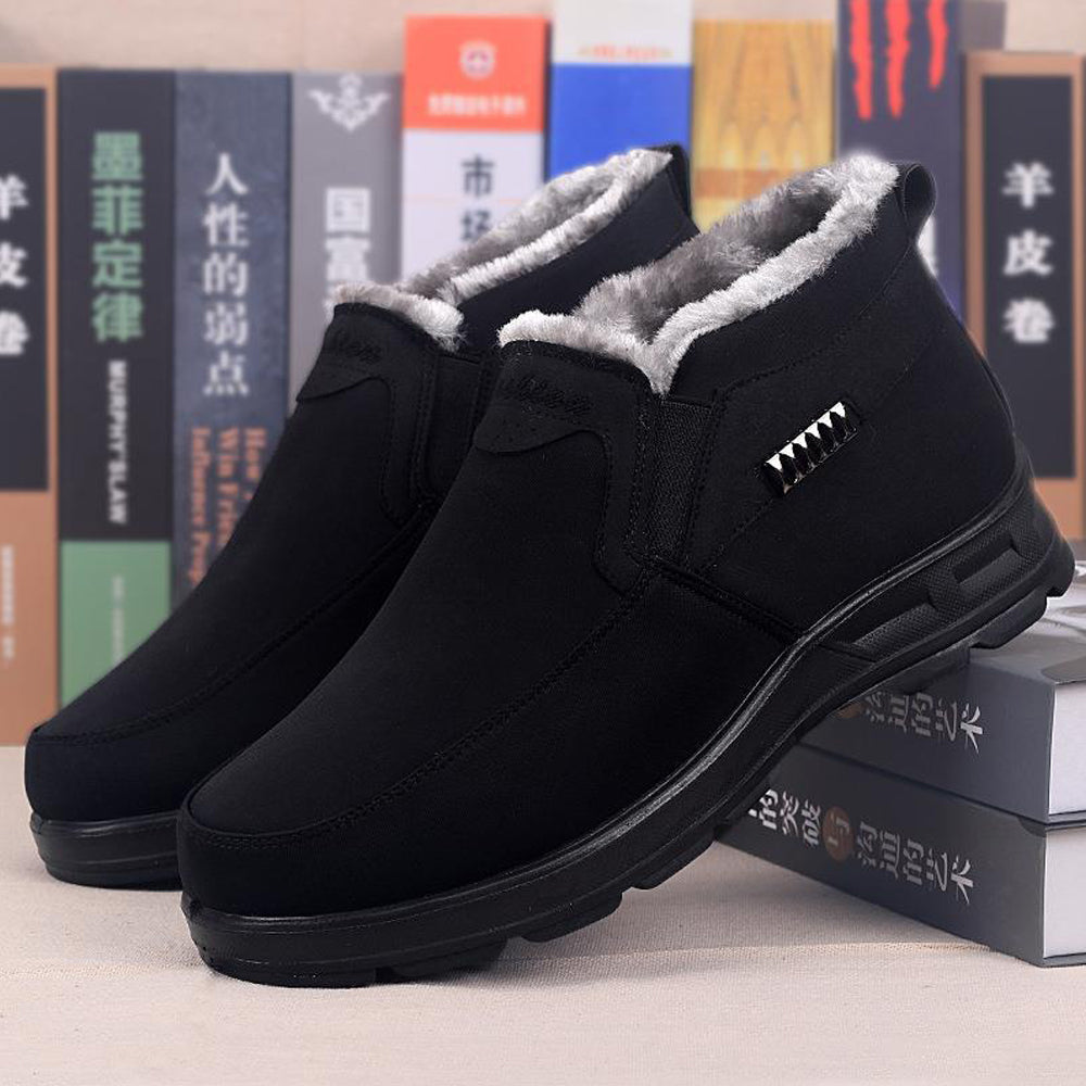 Lunebrille Nouvelles chaussures d'hiver pour hommes en velours de coton chaud