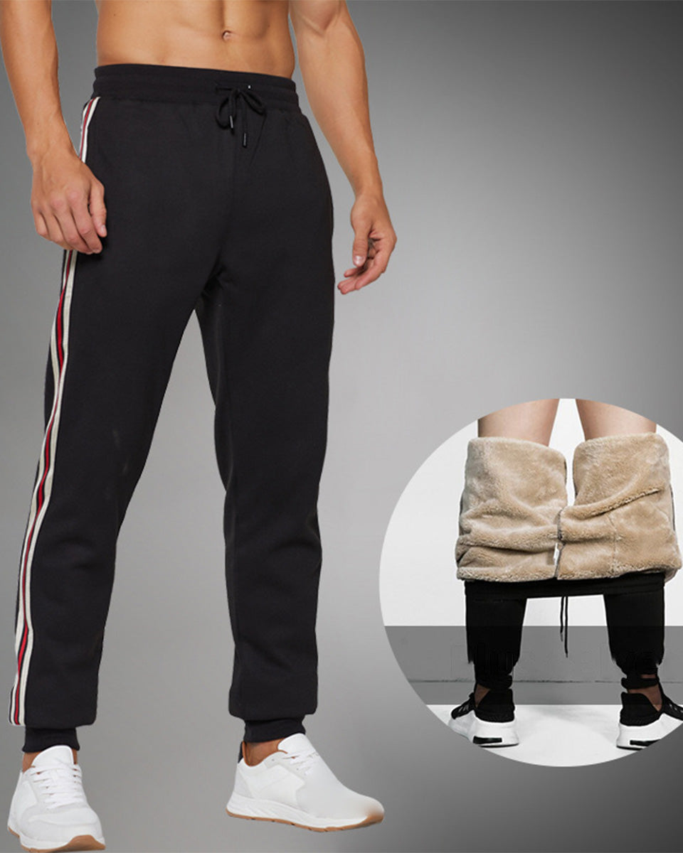Lunebrille Pantalons de survêtement décontractés avec leggings en polaire pour hommes automne et hiver