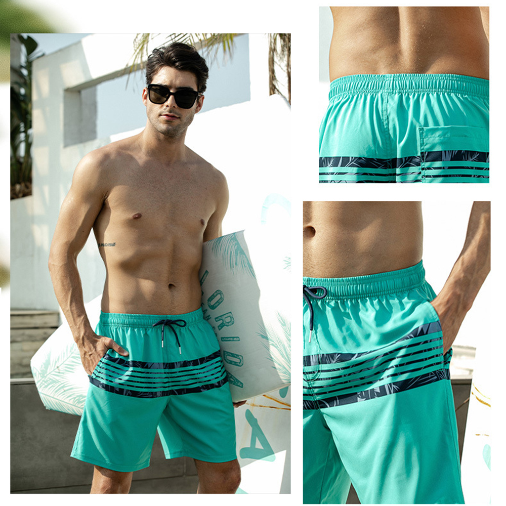 Pantalon de plage ample à rayures horizontales pour hommes