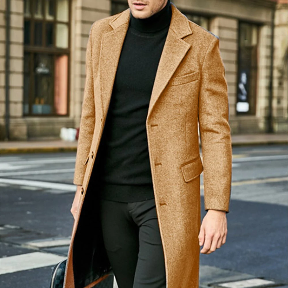 Lunebrille Nouveau manteau long de style britannique pour hommes