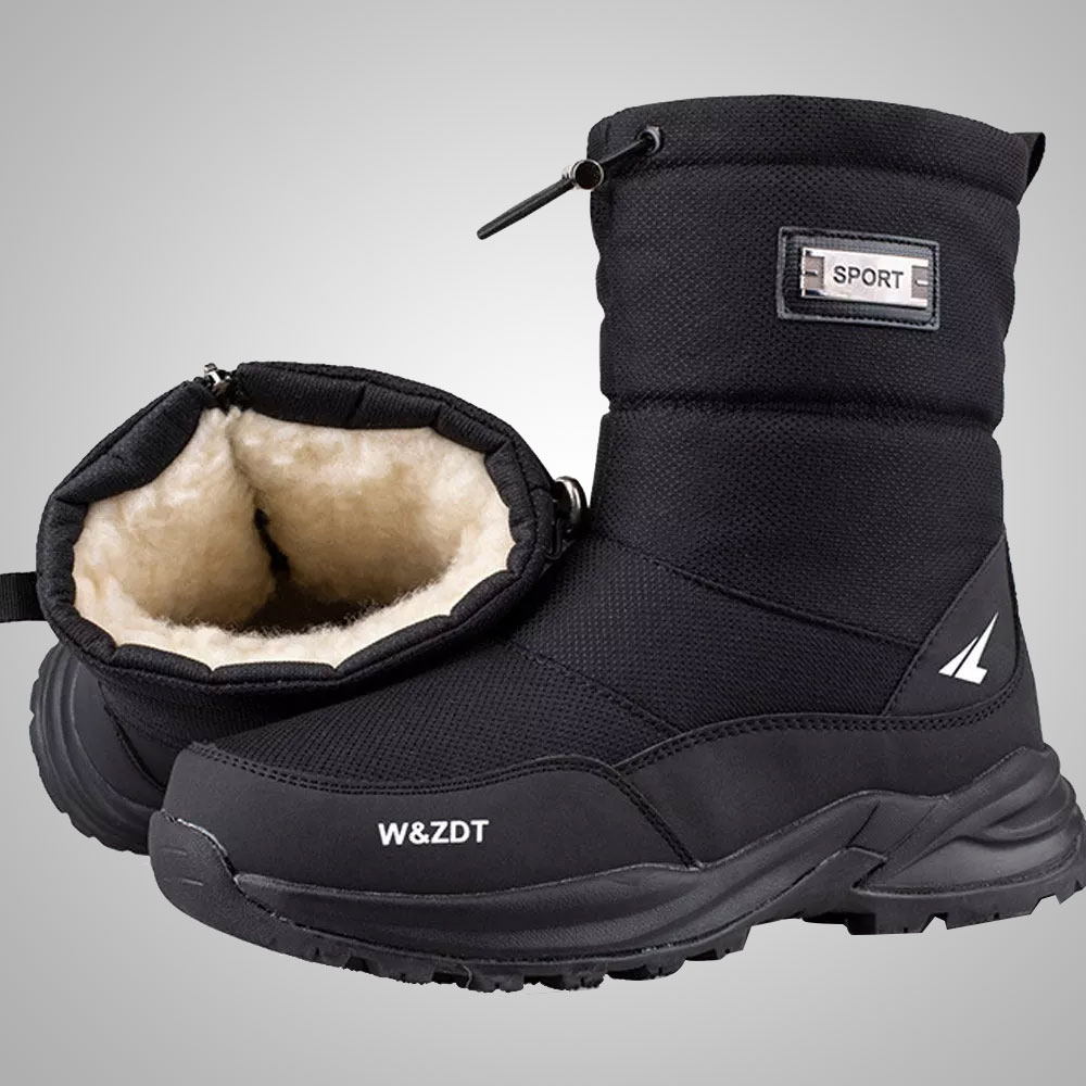 Lunebrille Chaussures chaudes imperméables épaissies en polaire pour hommes en hiver