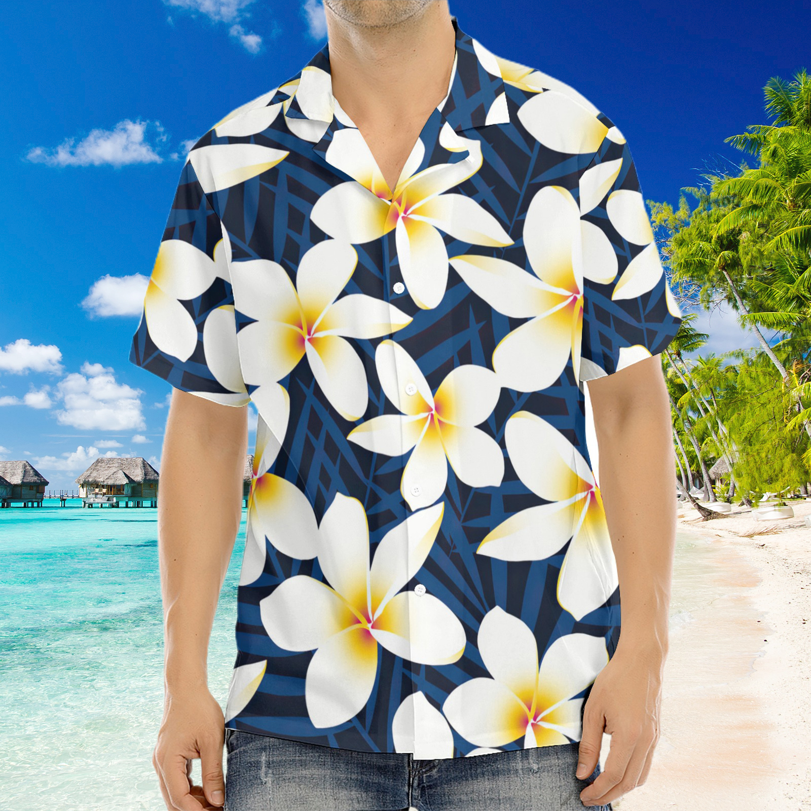 Chemise hawaïenne à imprimé floral pour homme
