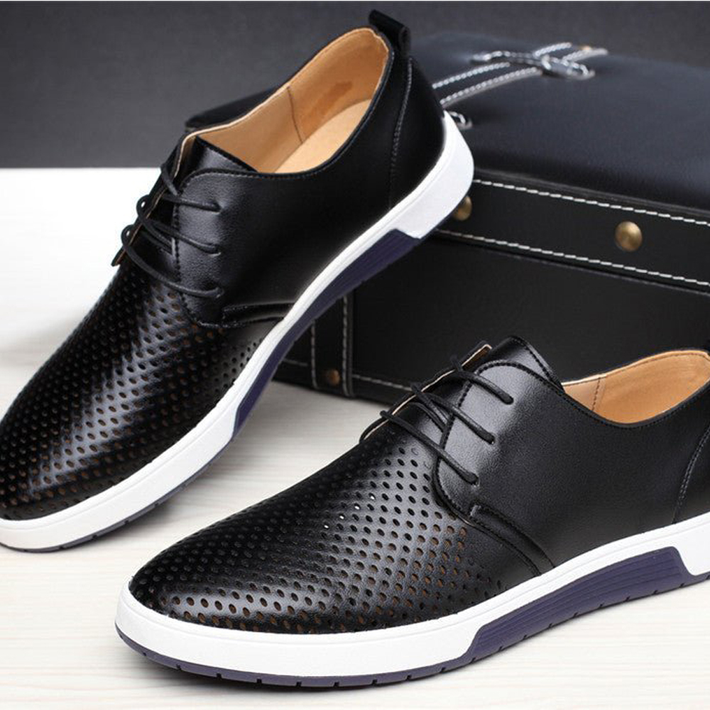 Nouvelles chaussures en cuir simples de style britannique pour hommes