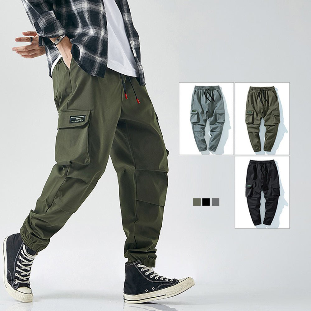 Lunebrille Pantalon cargo Hip Hop multi-poches pour hommes à la mode