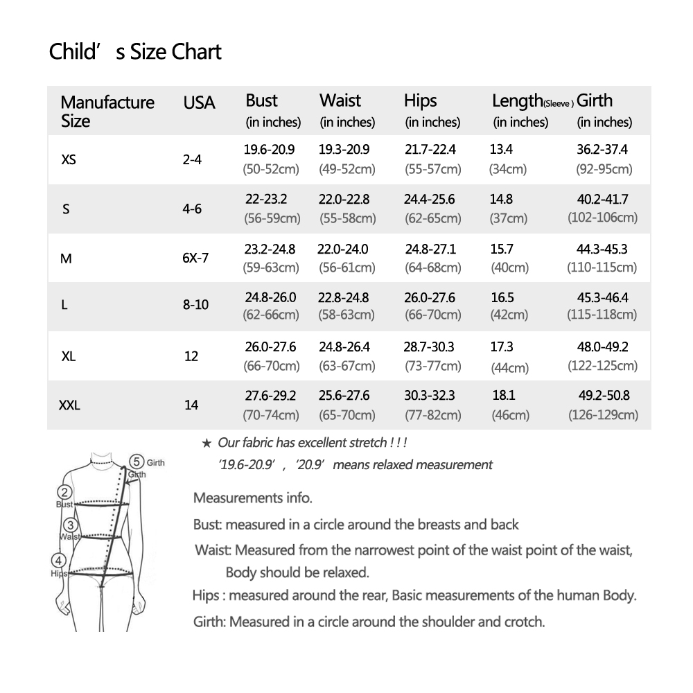 AE child size chart C5416