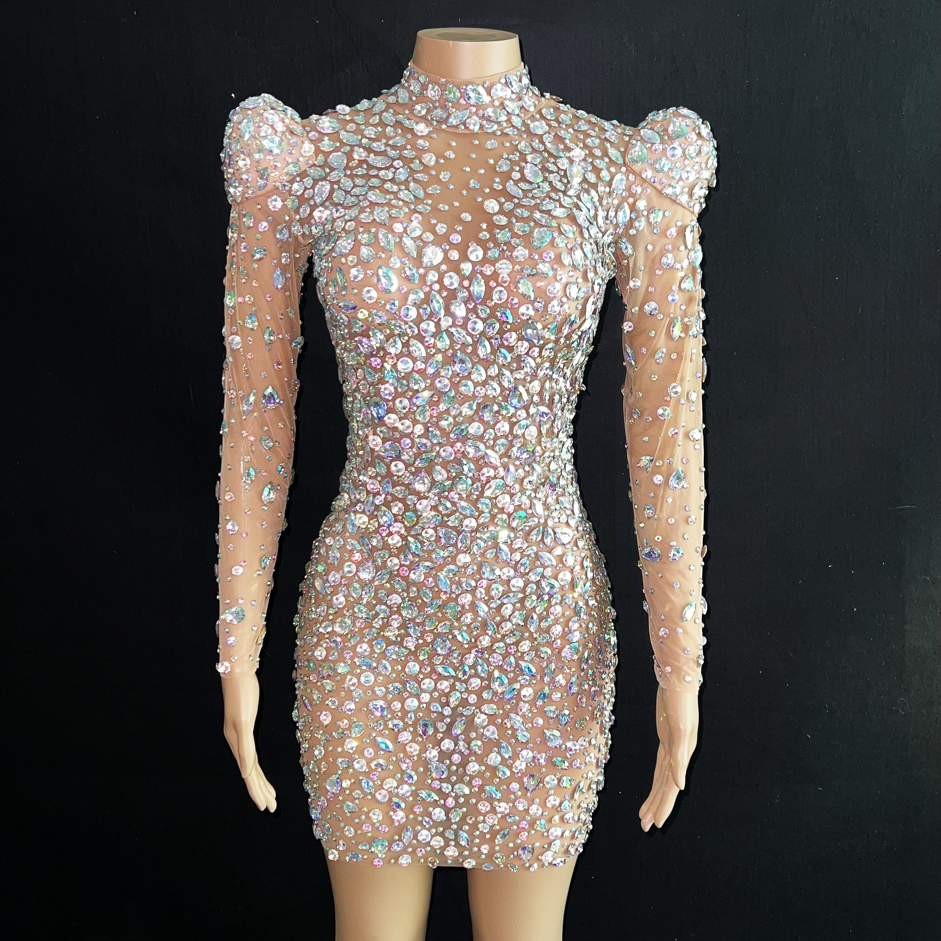 Rhinestones Colorful Jumpsuit Dancer Prom Performance Celebrate Outfit Evening Birthday Big Stones Costumes