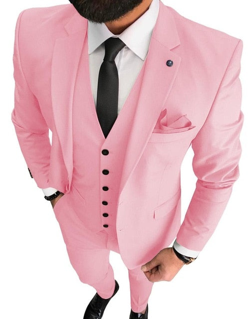 Latest Men Suit Prom Tuxedo Slim Fit 3 Piece Groom Wedding Suits For Men  Blazer Terno Masuclino