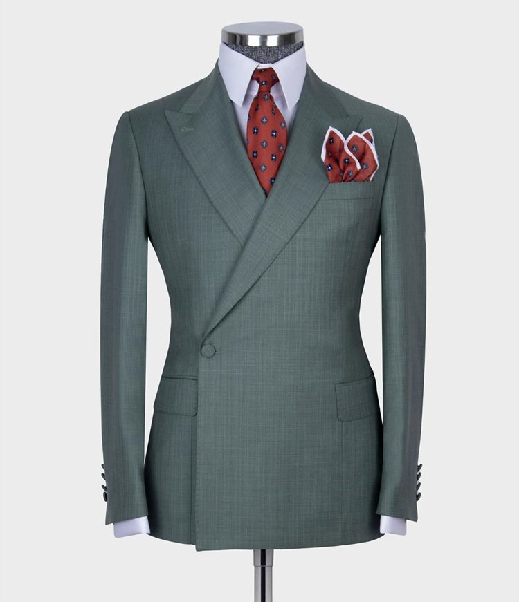 Peak Lapel Men Suits Custom Wedding Tuxedo Terno Masculino Prom Groom 2 Pcs Slim Fit Blazer Jacket+Pant