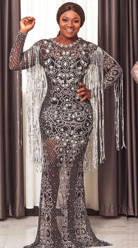 Crystals Long Tassel Party Bodycon Dress Women Long Sleeves Prom Wedding Floor Length Rhinestones Dress Singer Stage Dress