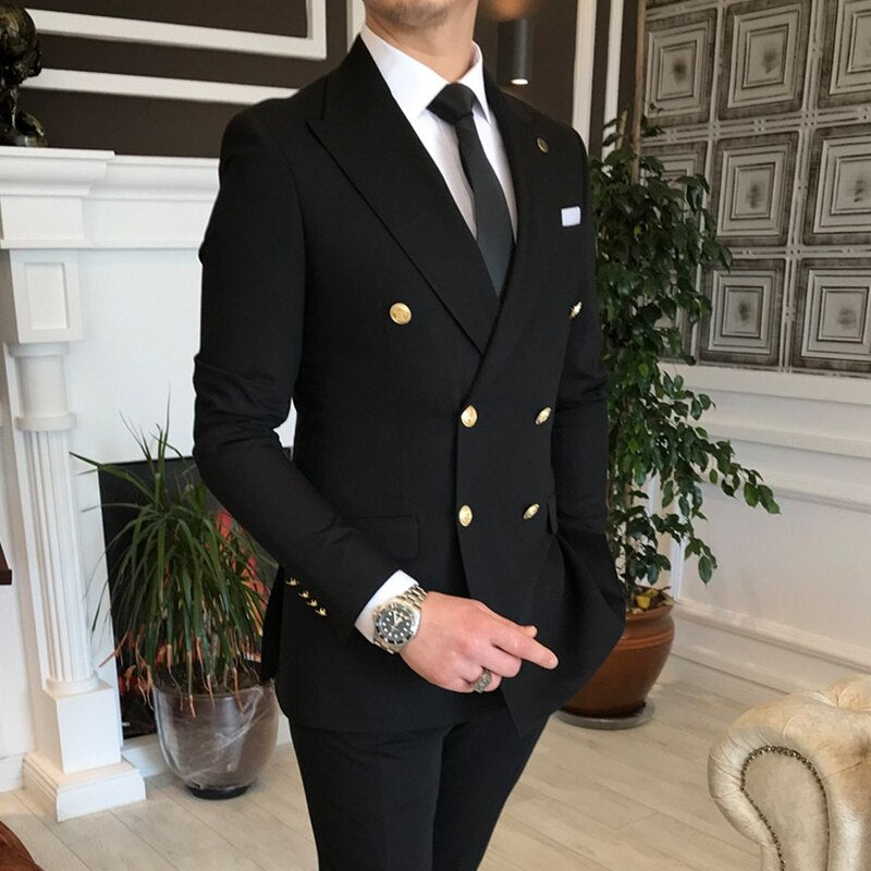 2022 Navy Blue And Gray Mens Wedding Prom Party Suits Costume Homme Groom Tuxedos Terno Masculino Slim Fit 2 Pieces