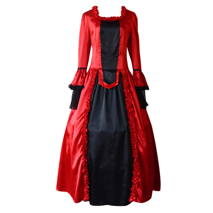 Vintage Medieval Vampire Cosplay Costumes Women Retro Witch Victoria L