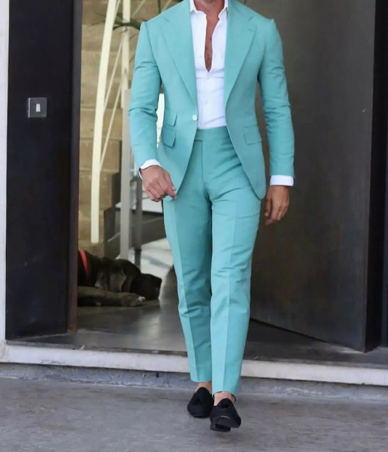 Peak Lapel Costume Homme Men Suits Groom Wear Tuxedos Wedding Terno Masculino Slim Fit 2 Pieces Blazer(Jacket+Pants)