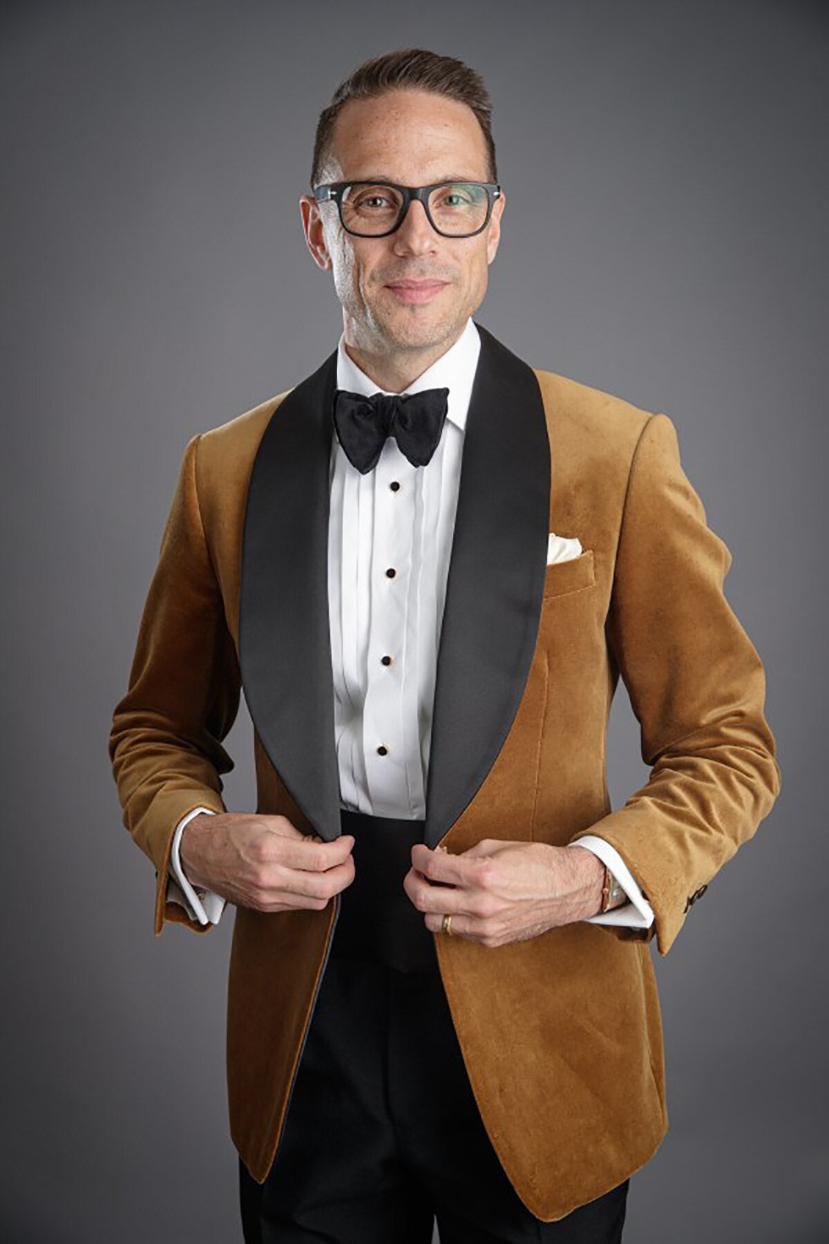 Classic Brown Suede Men Suits Fashion Stage Suit Jacket Tuxedos High