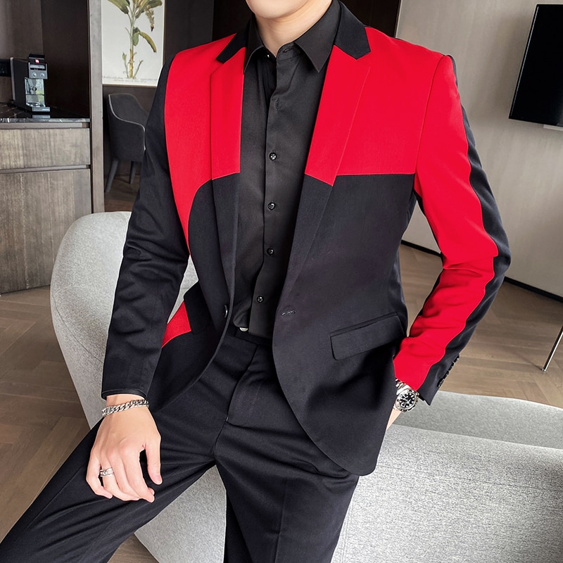 Korean-Stitching-Suit-Men-Wedding-Groom-Tuxedos-2-Pcs-Set-Slim-Fit-Suit-Jacket-Pants-Men (3)