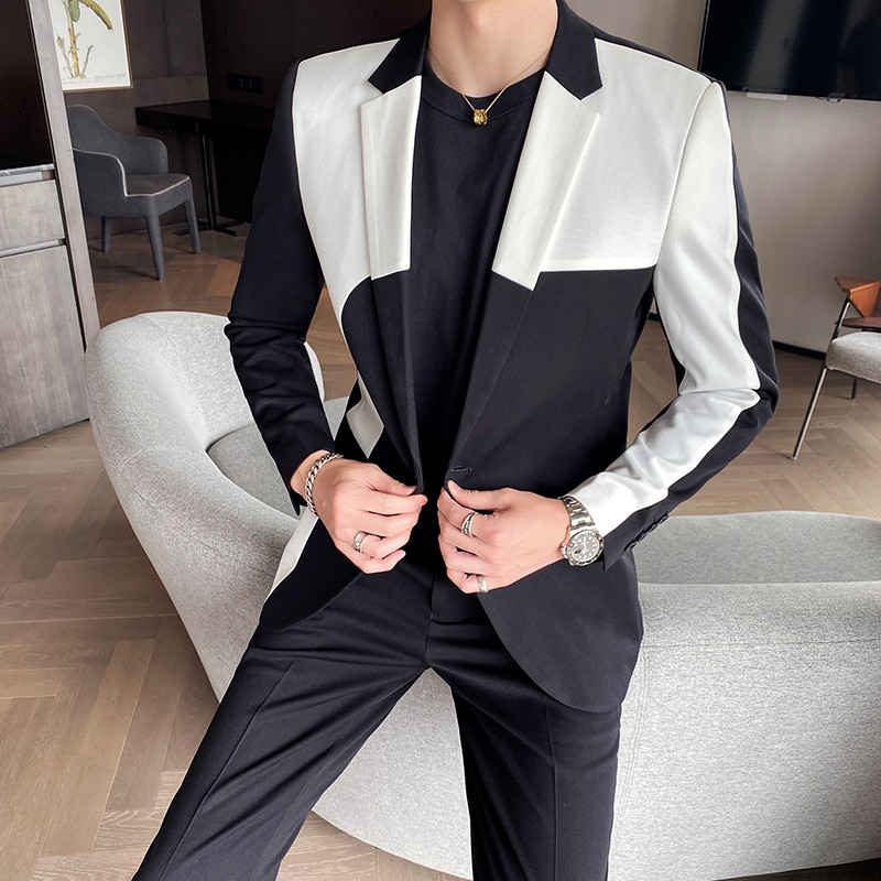 Korean-Stitching-Suit-Men-Wedding-Groom-Tuxedos-2-Pcs-Set-Slim-Fit-Suit-Jacket-Pants-Men (5)