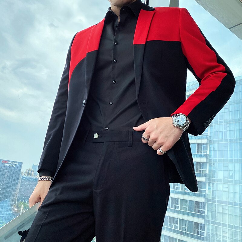 Korean-Stitching-Suit-Men-Wedding-Groom-Tuxedos-2-Pcs-Set-Slim-Fit-Suit-Jacket-Pants-Men (1)