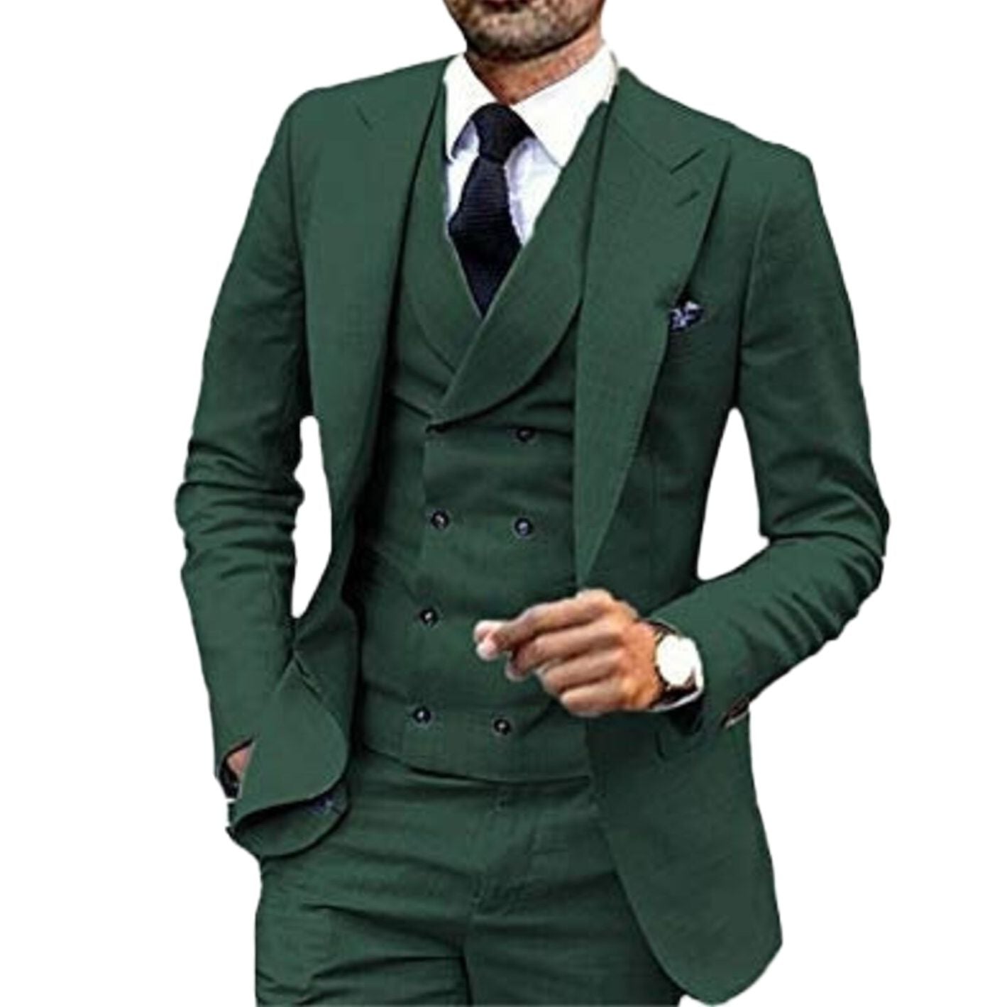 Men Green Suit Wedding Groomsmen Three Pieces Blazer Sets 2022 Party