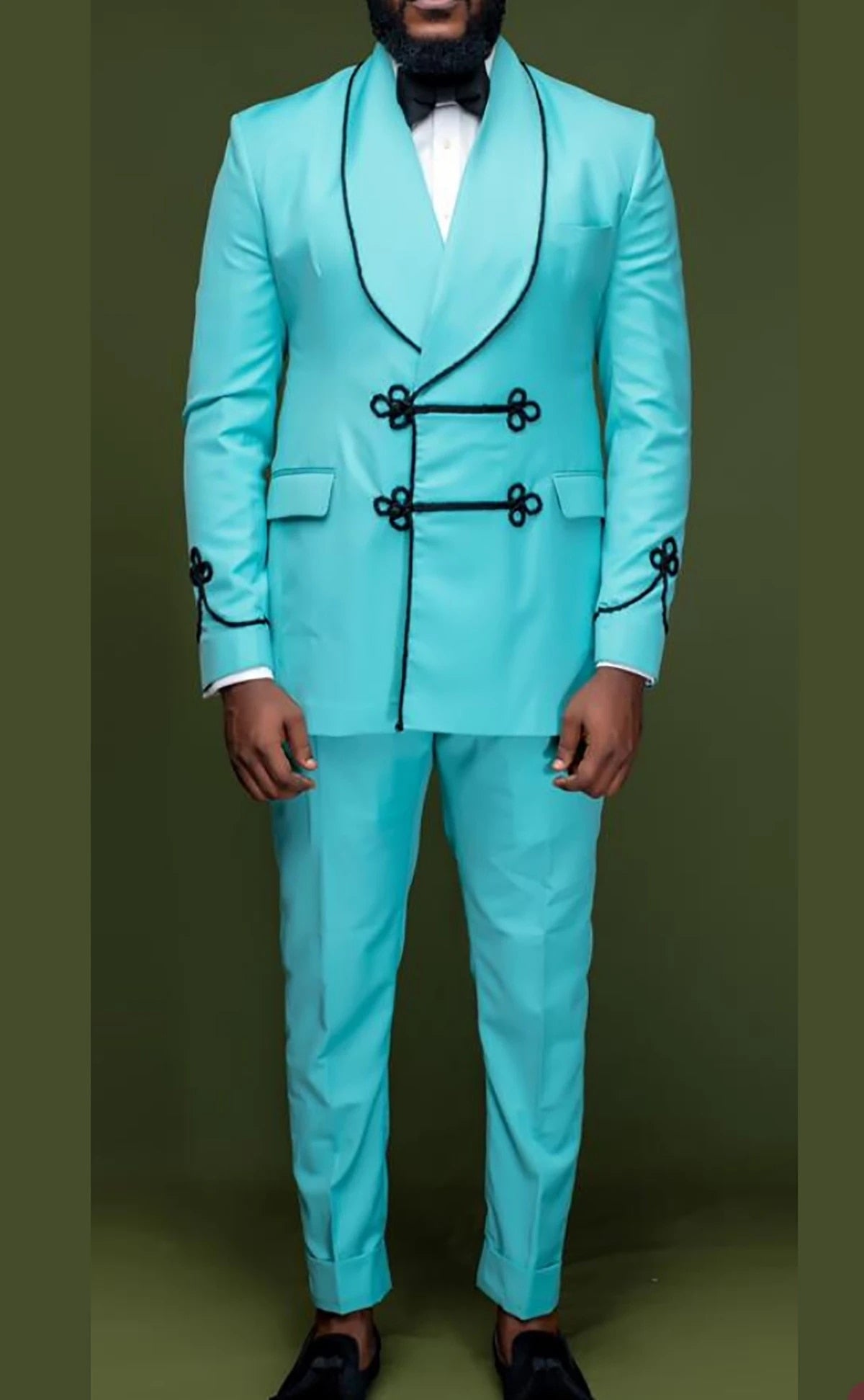 New Design Spring Blue Men Suits 2 Pieces Custom Made Mens Wedding Gr