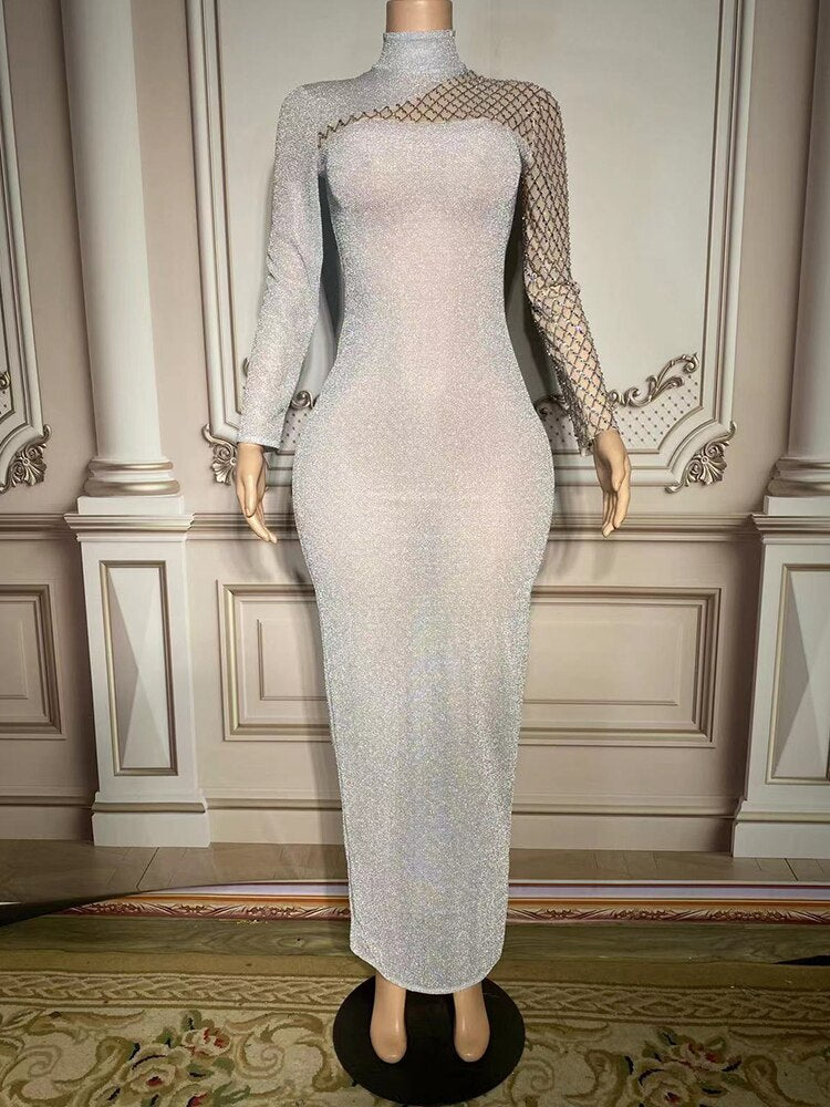 Nightclub Sexy Stage Split Evening Prom Celebrate Birthday Dress Wome