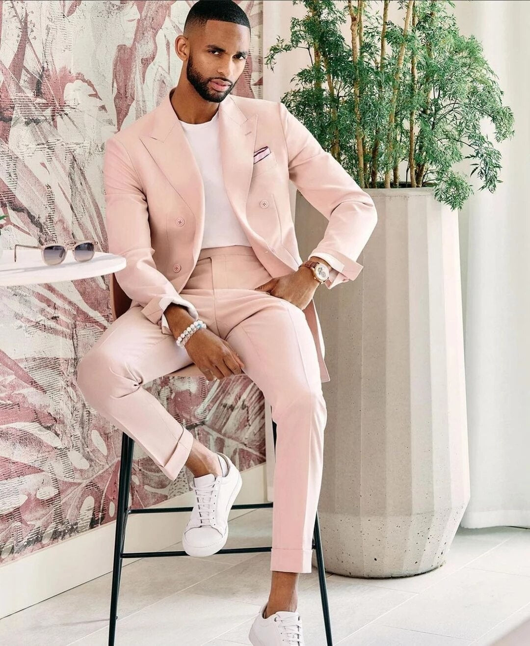 Pink Wedding Slim Fit Suits For Men 2023 Hot Tuxedos Terno Masculino