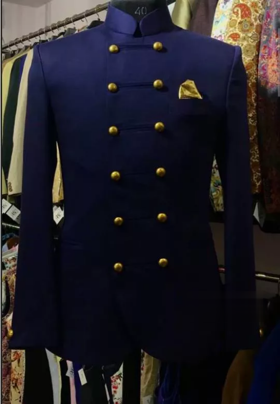 Costume Homme Navy Blue Suits Men Captain Suits Jacket Pants Men Groom Wedding Slim Fit Suit Party Tuxedo Blazer 2 Pieces Suit