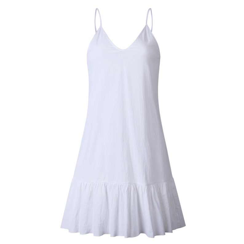 Spaghetti Strap Dresses Off Shoulder Women Summer Dress White Shift Dr