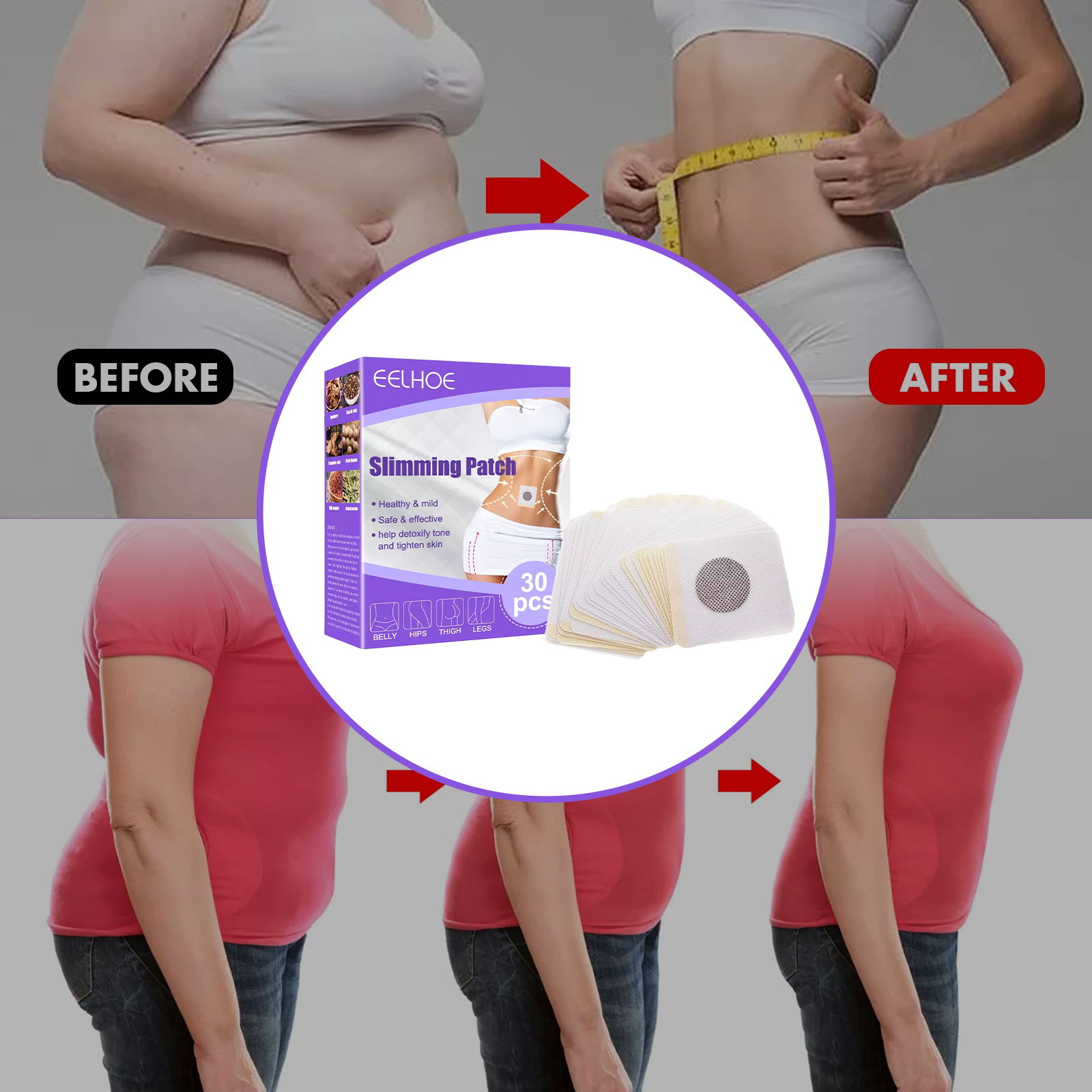 Effective Body Shaping Navel Sticker for Weight Loss