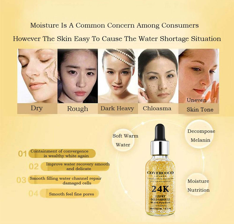 Covercoco 24k Gold Essence Concentrated Face Serum - Fiitobeauty