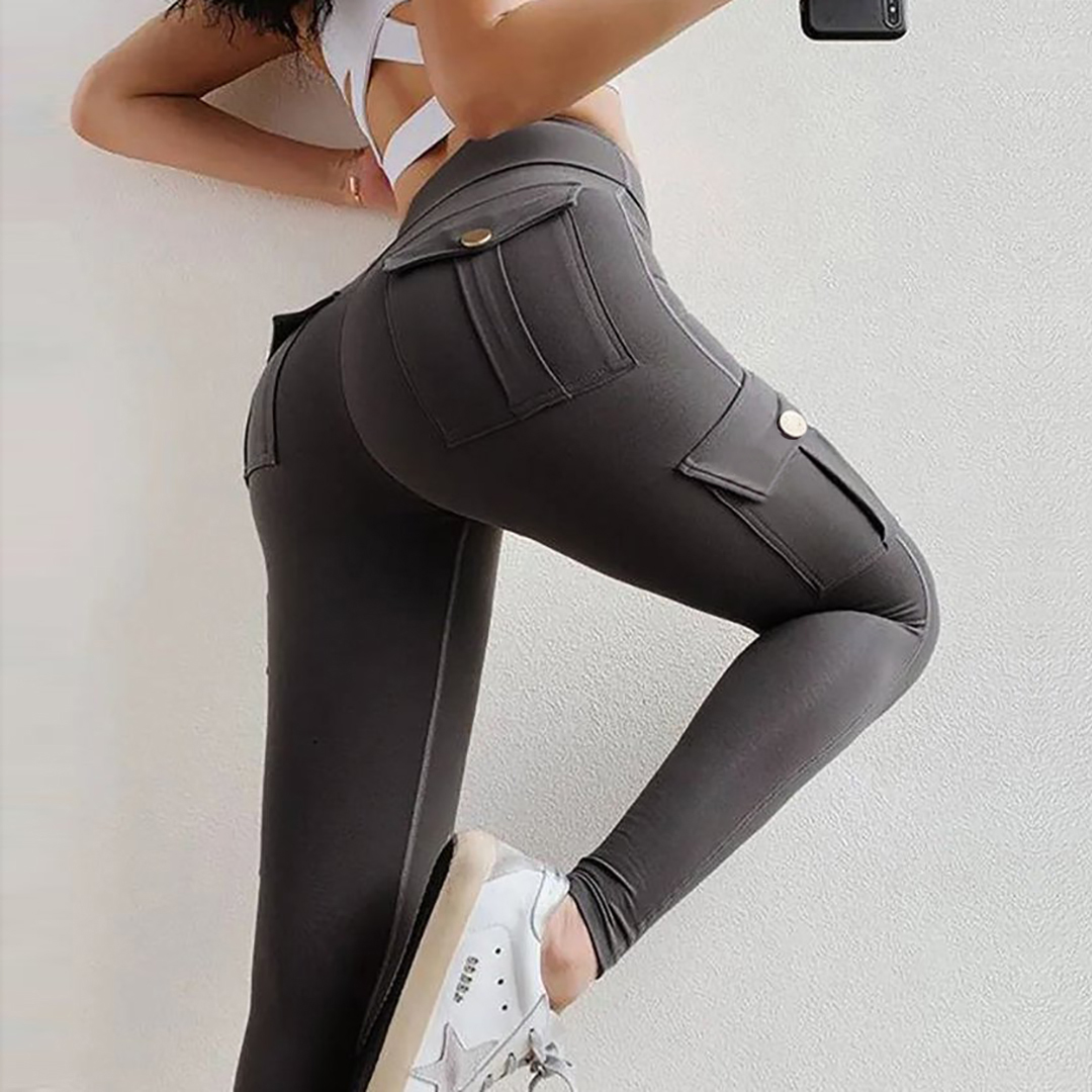 WOMEN'S SEXY STRETCH LEGGINGS WITH POCKET - FITNESS TRACK PANTS