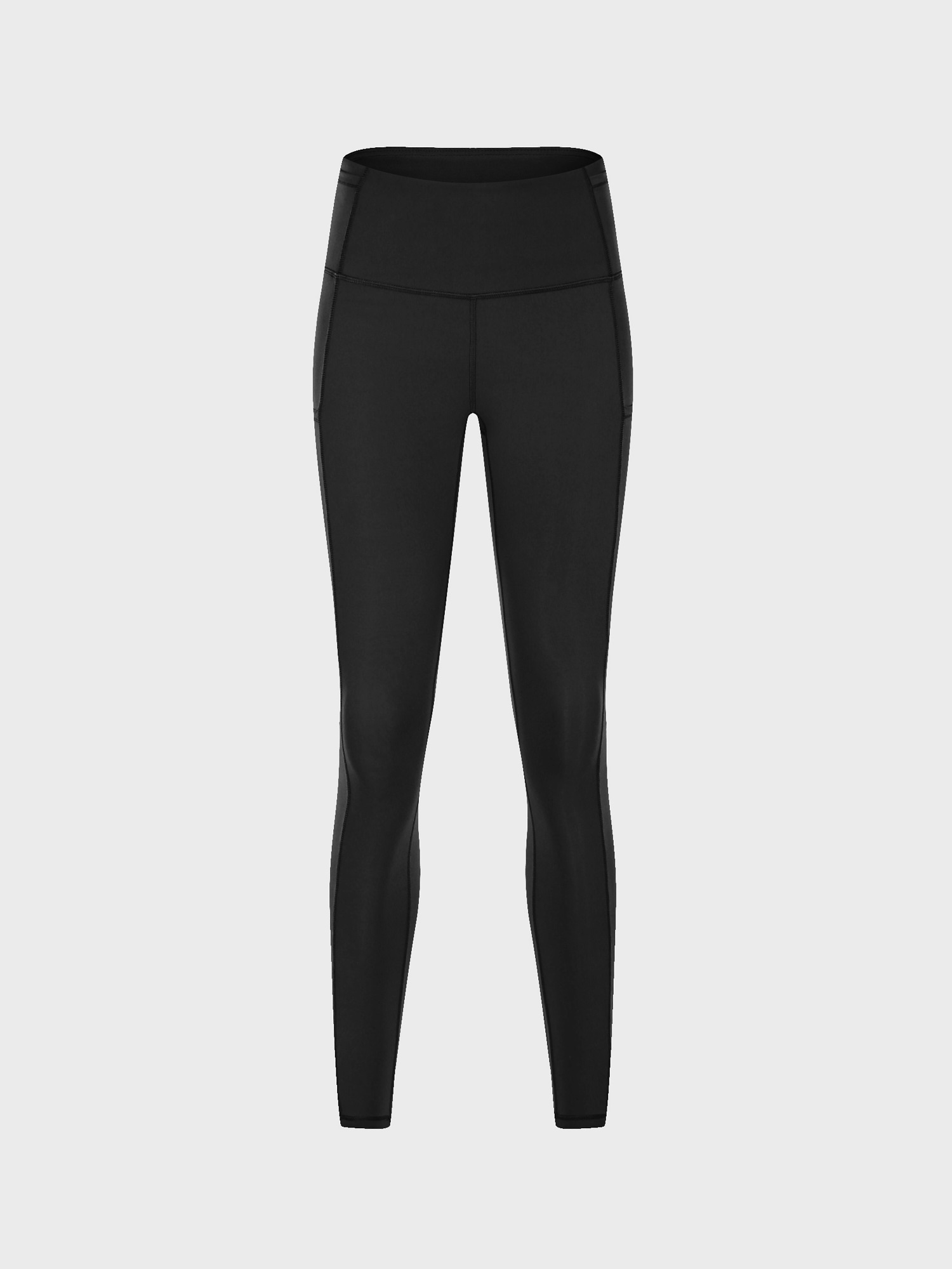 Midsize Stretchy High Waist 9/10 Double Fleece Soft Sports Yoga Leggings with Pockets