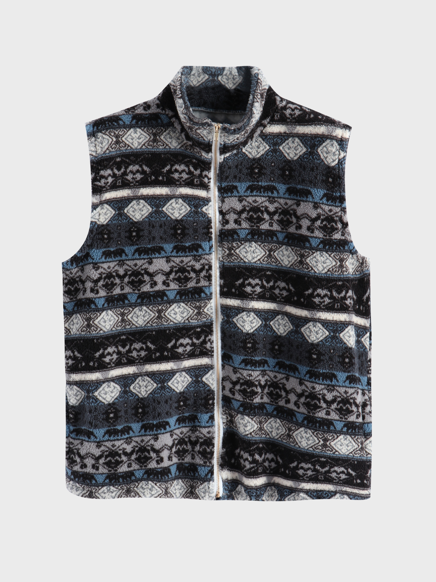 Midsize Tie-Dye Print Fleece Zip-up Vest